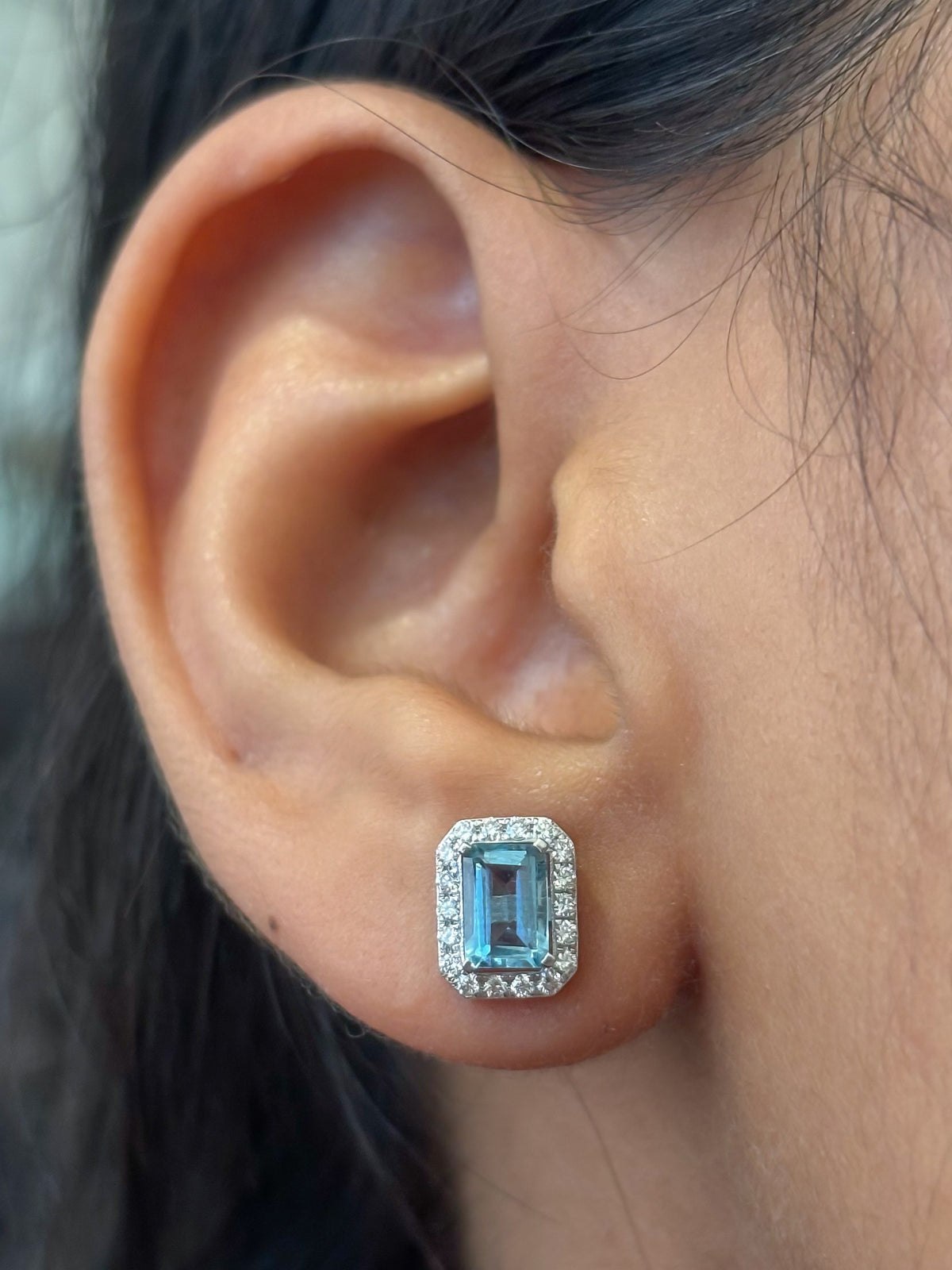 Aquamarine Diamond Earrings