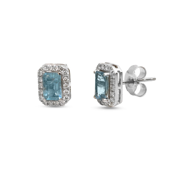 Aquamarine Diamond Earrings