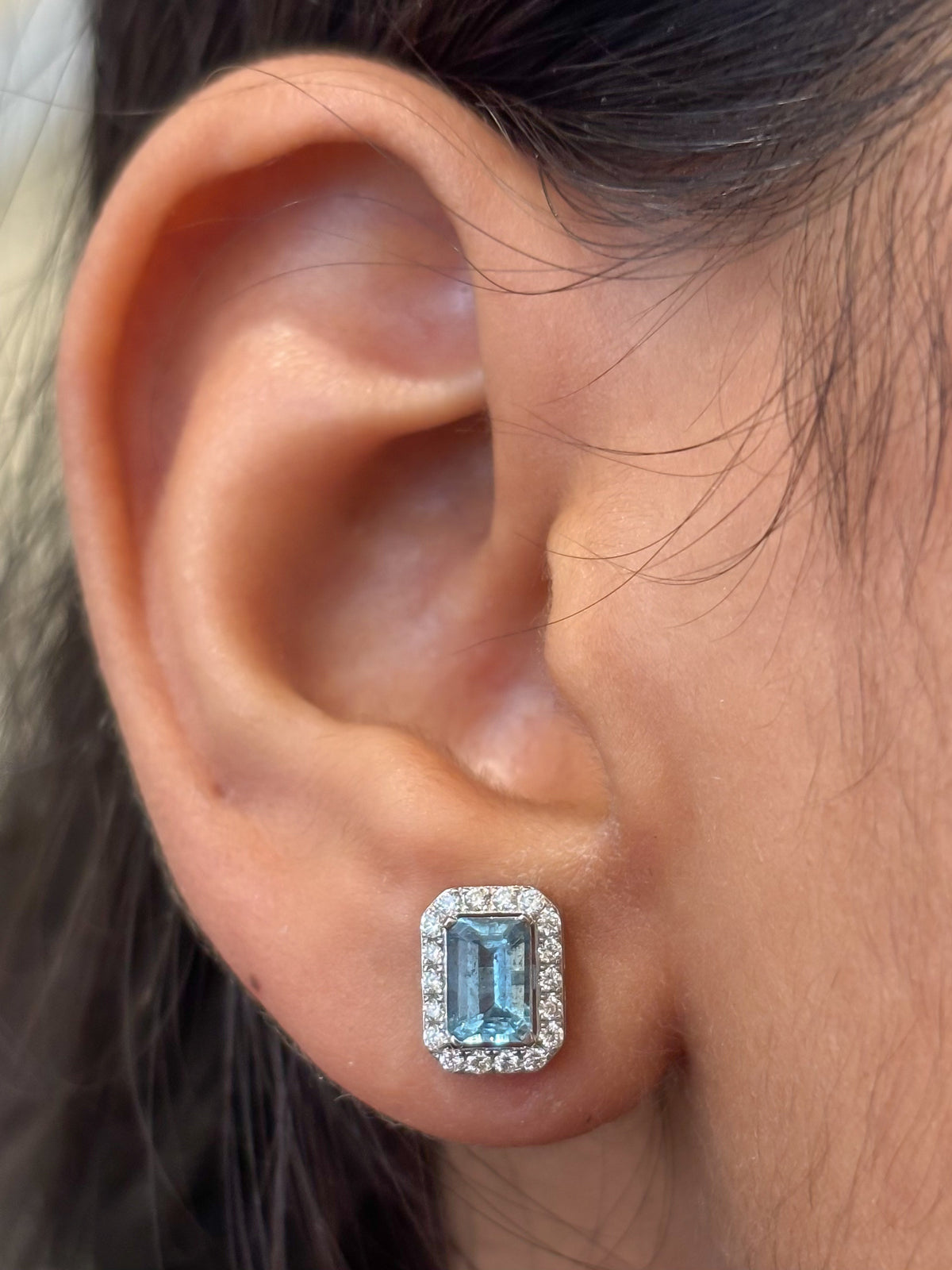 Aquamarine Diamond Earrings