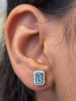 Aquamarine Diamond Earrings