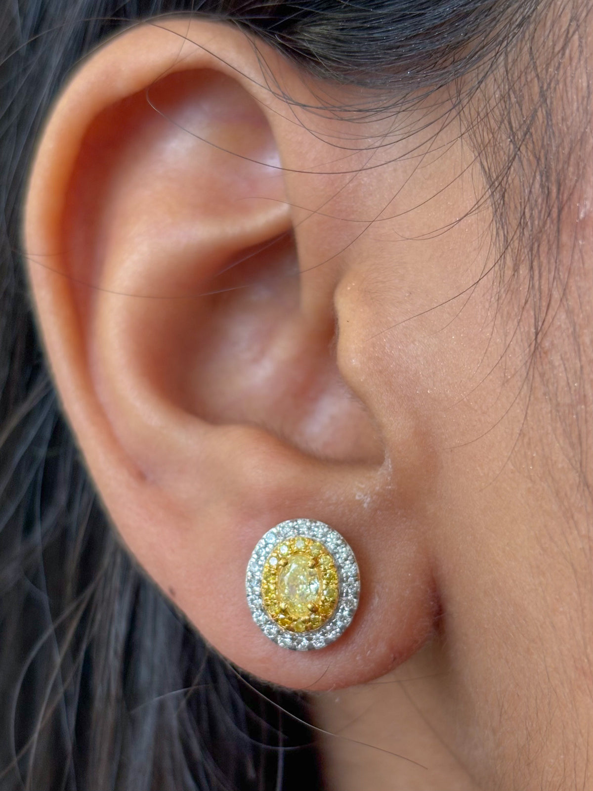 Yellow Diamond Diamond Earrings