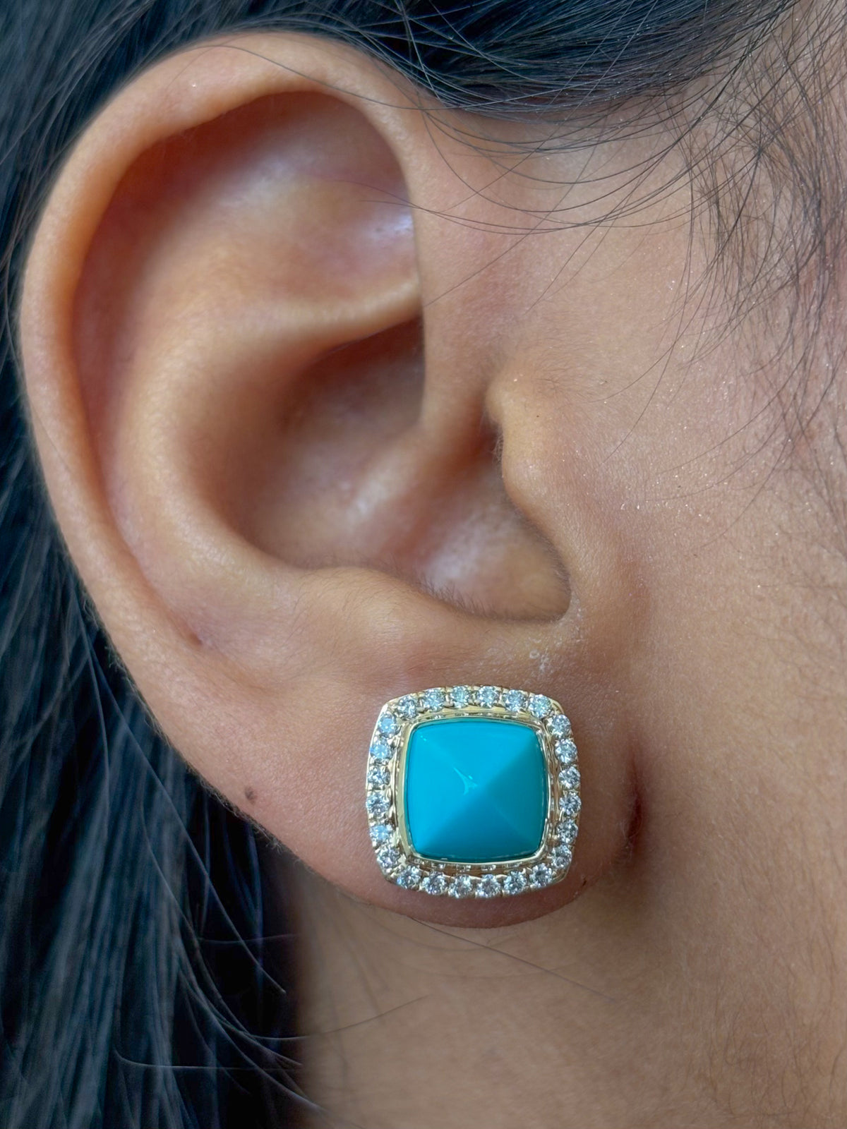 Turquoise Diamond Earrings