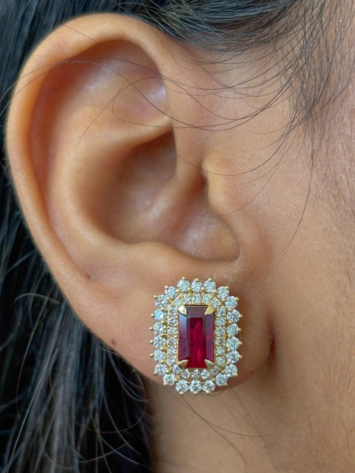 Ruby Diamond Earrings
