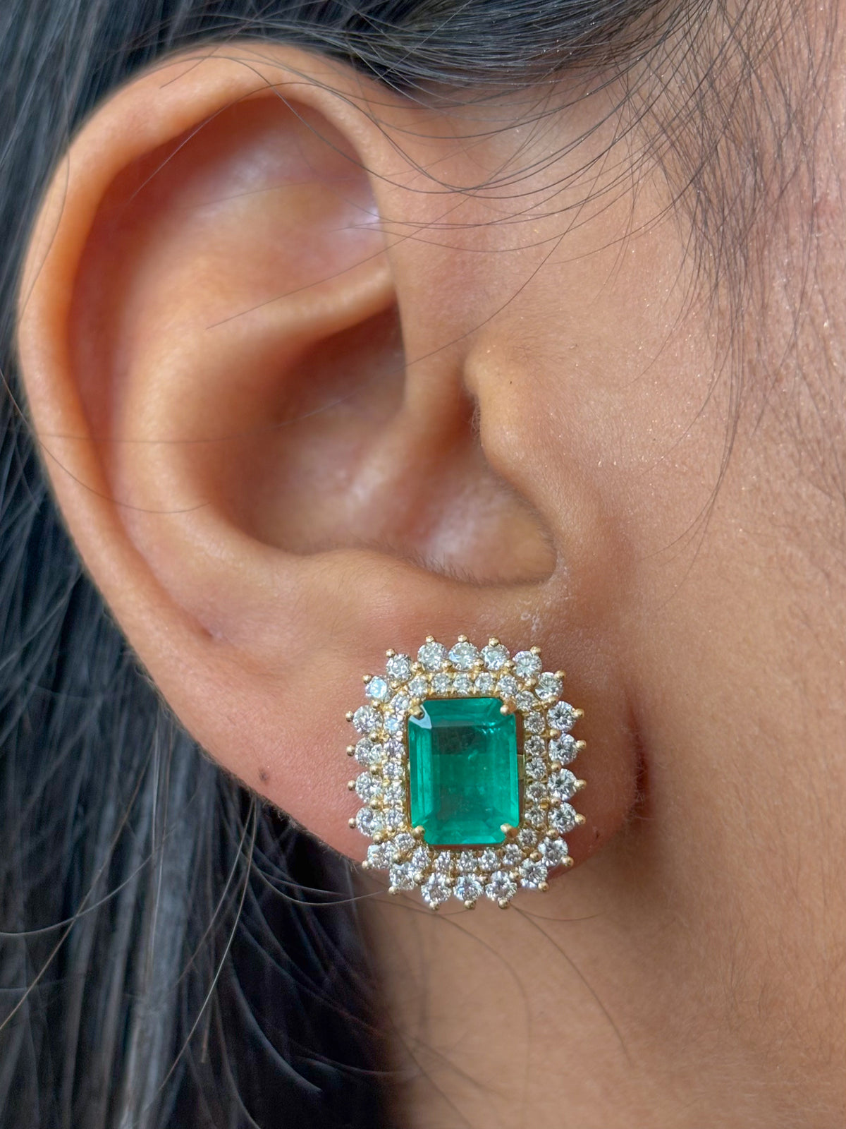 Emerald Diamond Earrings