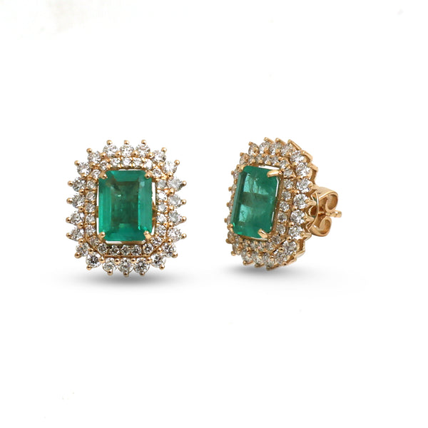 Emerald Diamond Earrings