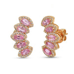 Pink Sapphire Diamond Earrings