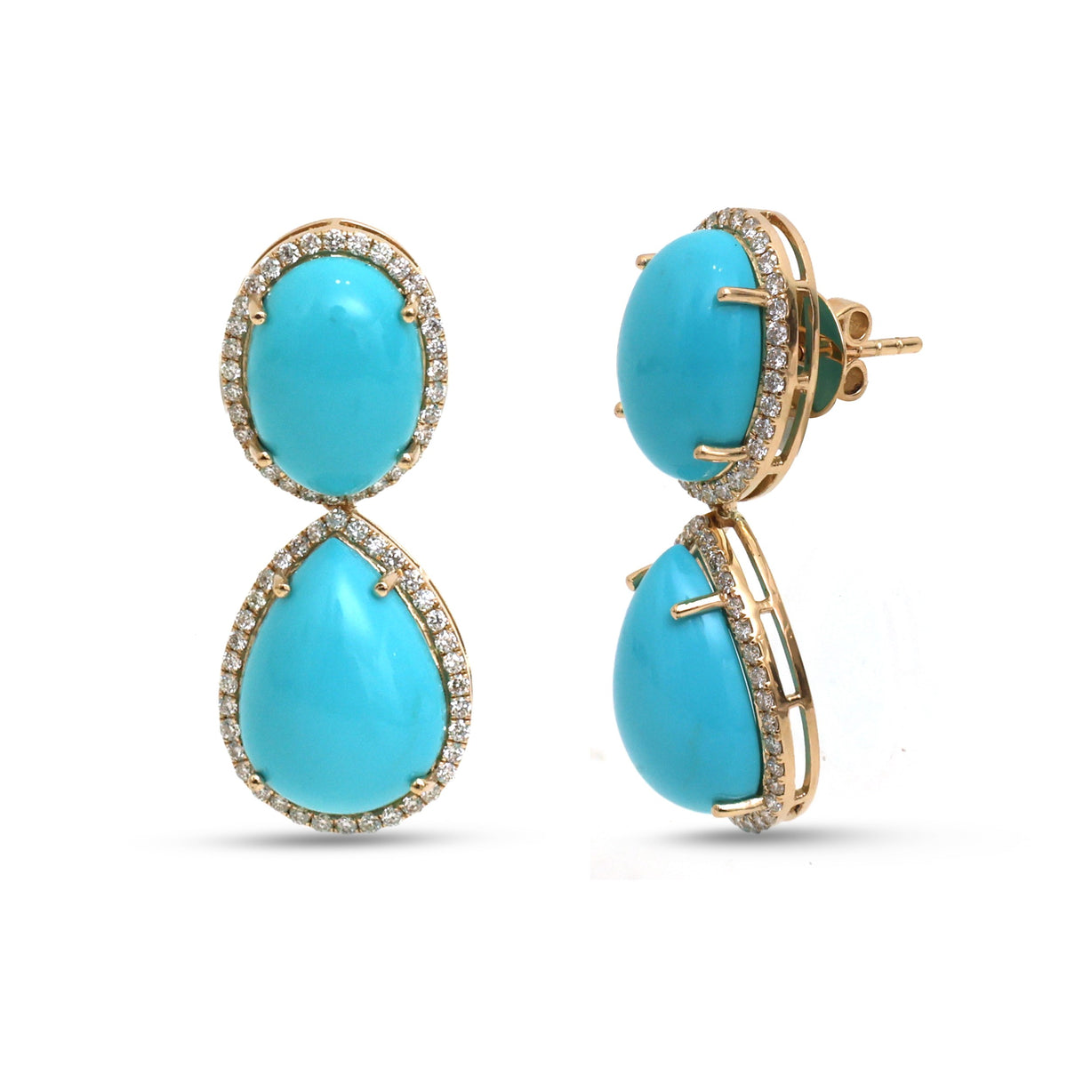 Turquoise Diamond Earrings