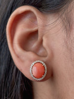 Coral Diamond Earrings