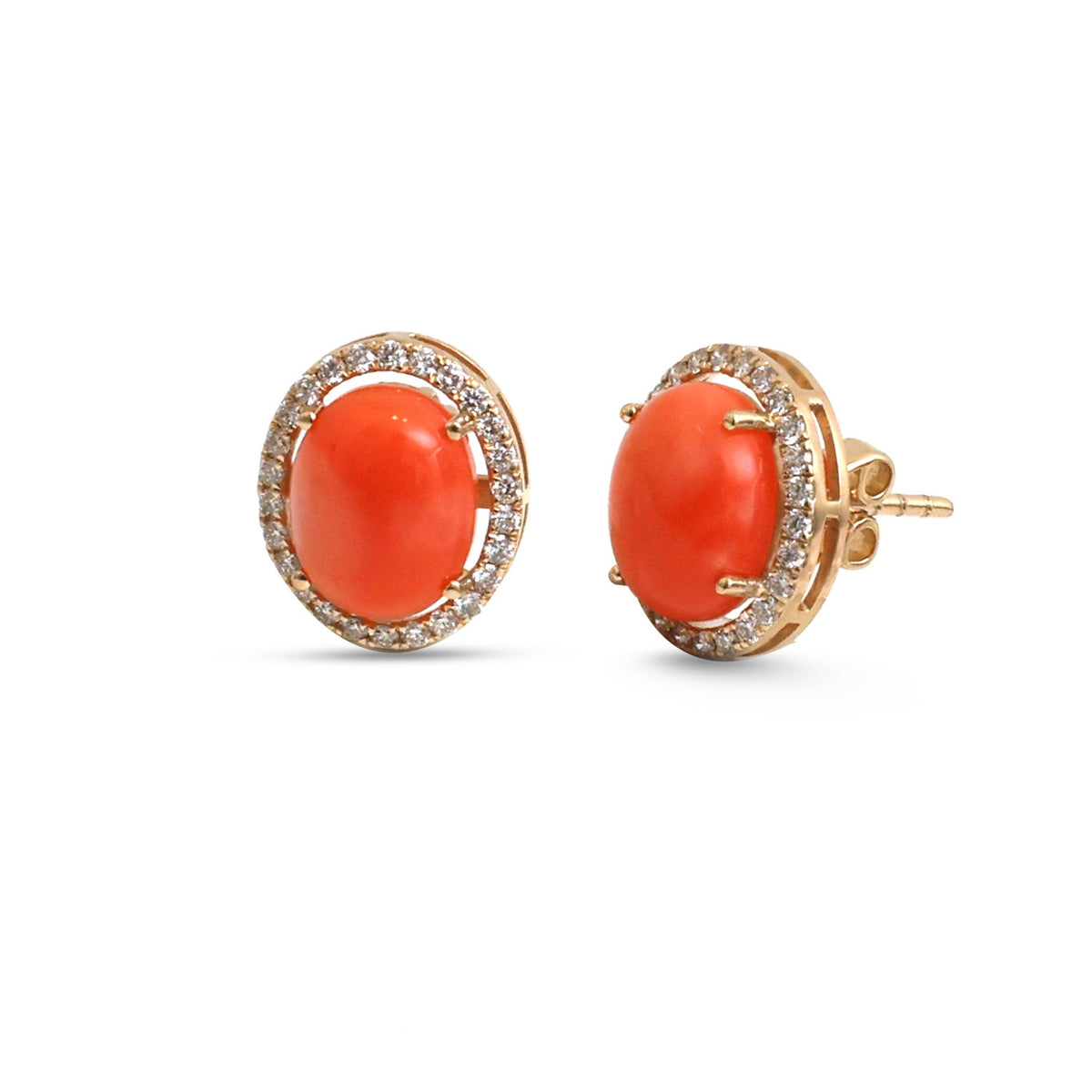 Coral Diamond Earrings