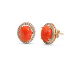 Coral Diamond Earrings