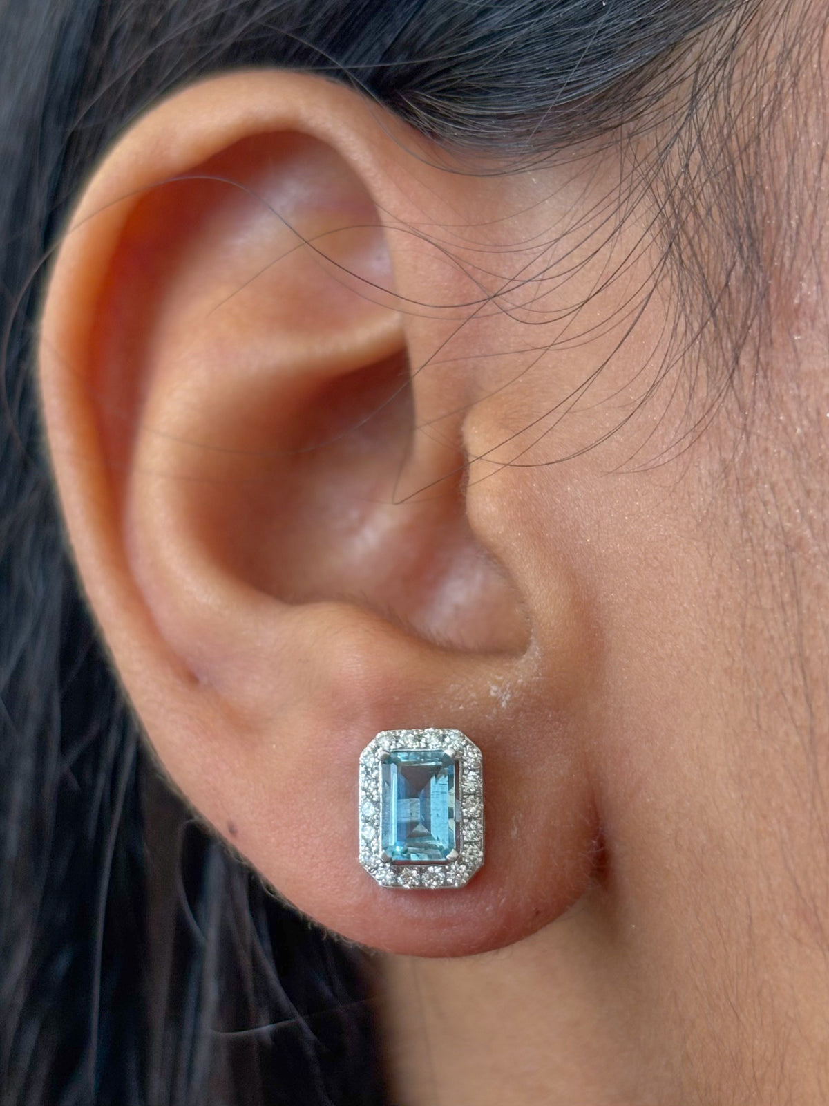Aquamarine Diamond Earrings
