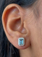 Aquamarine Diamond Earrings