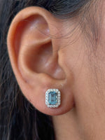 Aquamarine Diamond Earrings