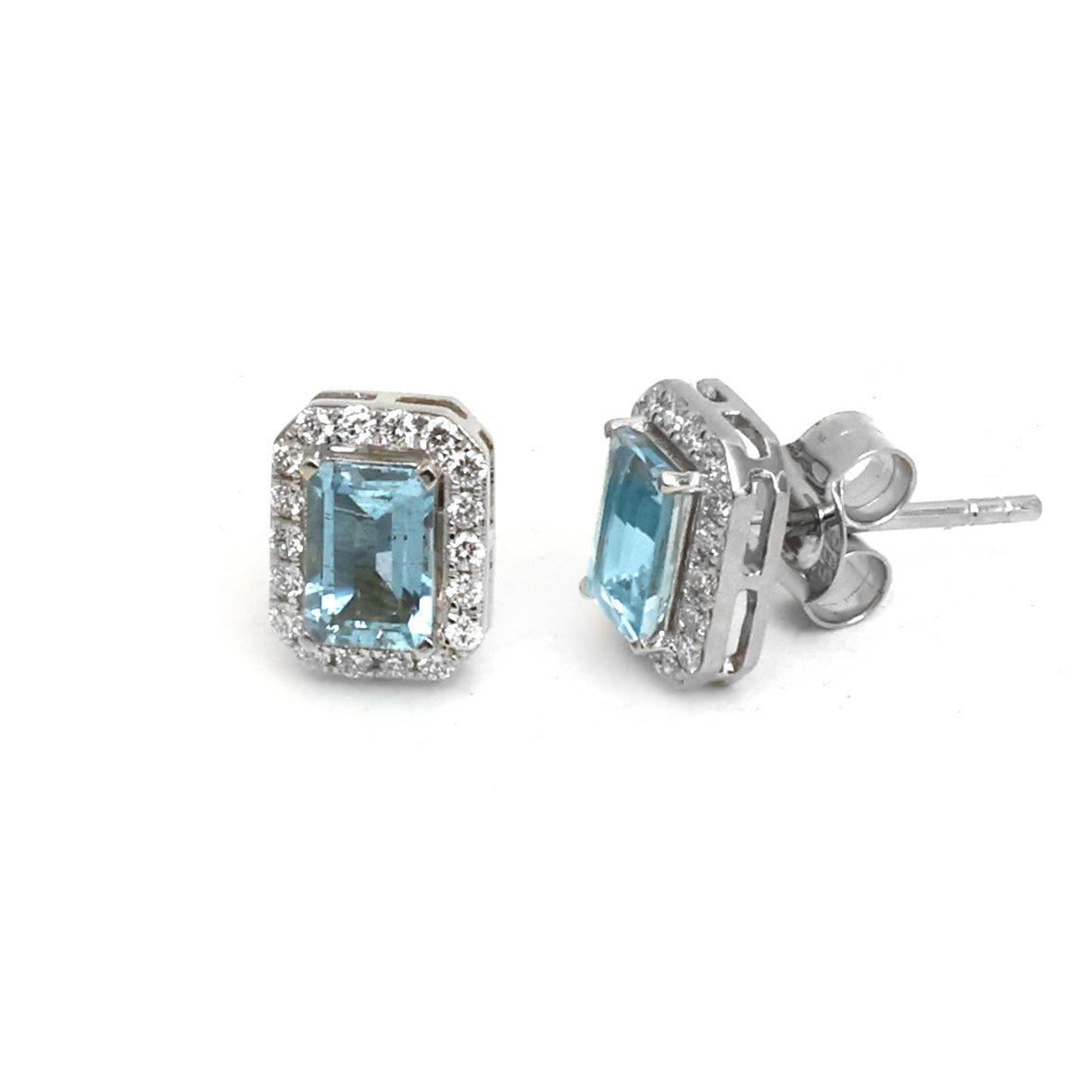 Aquamarine Diamond Earrings