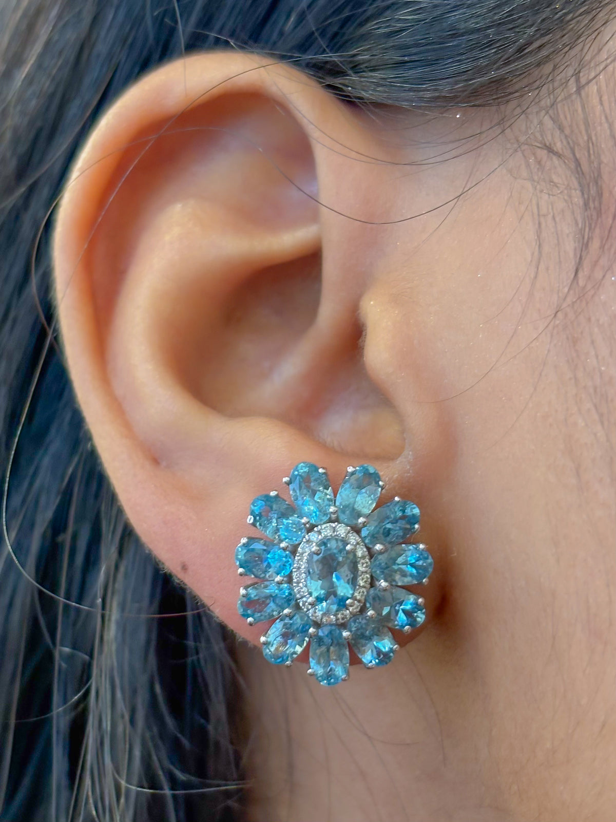 Aquamarine Diamond Earrings