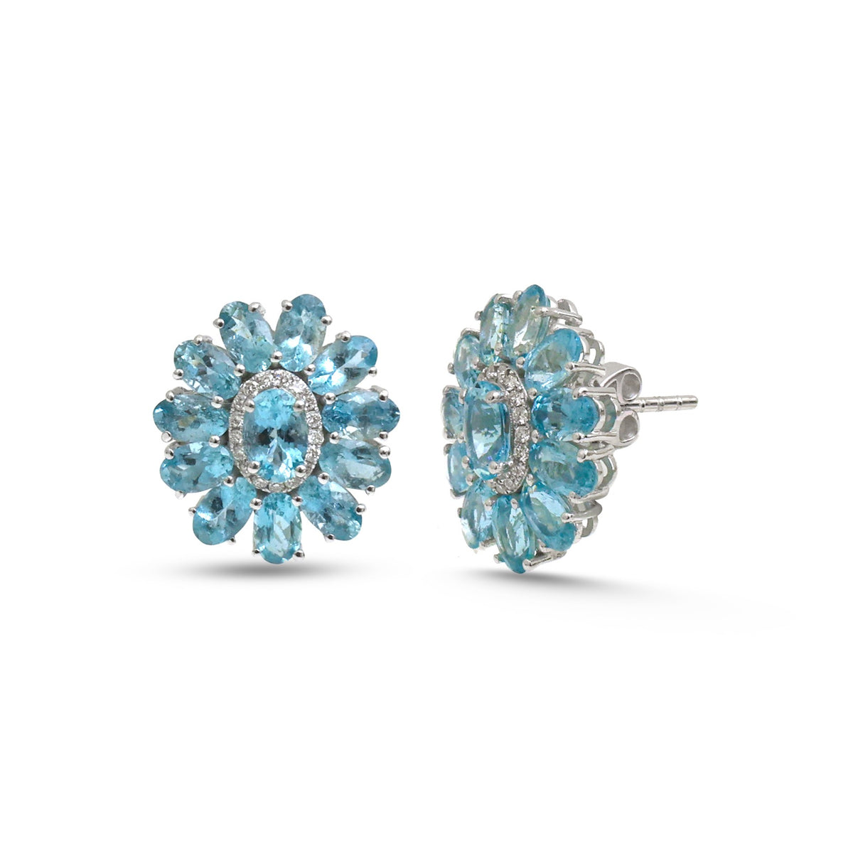 Aquamarine Diamond Earrings