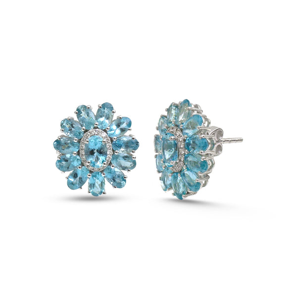 Aquamarine Diamond Earrings