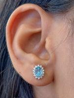 Aquamarine Diamond Earrings