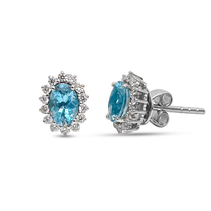 Aquamarine Diamond Earrings
