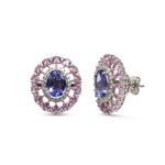 Tanzanite Pink Sapphire Diamond Earrings