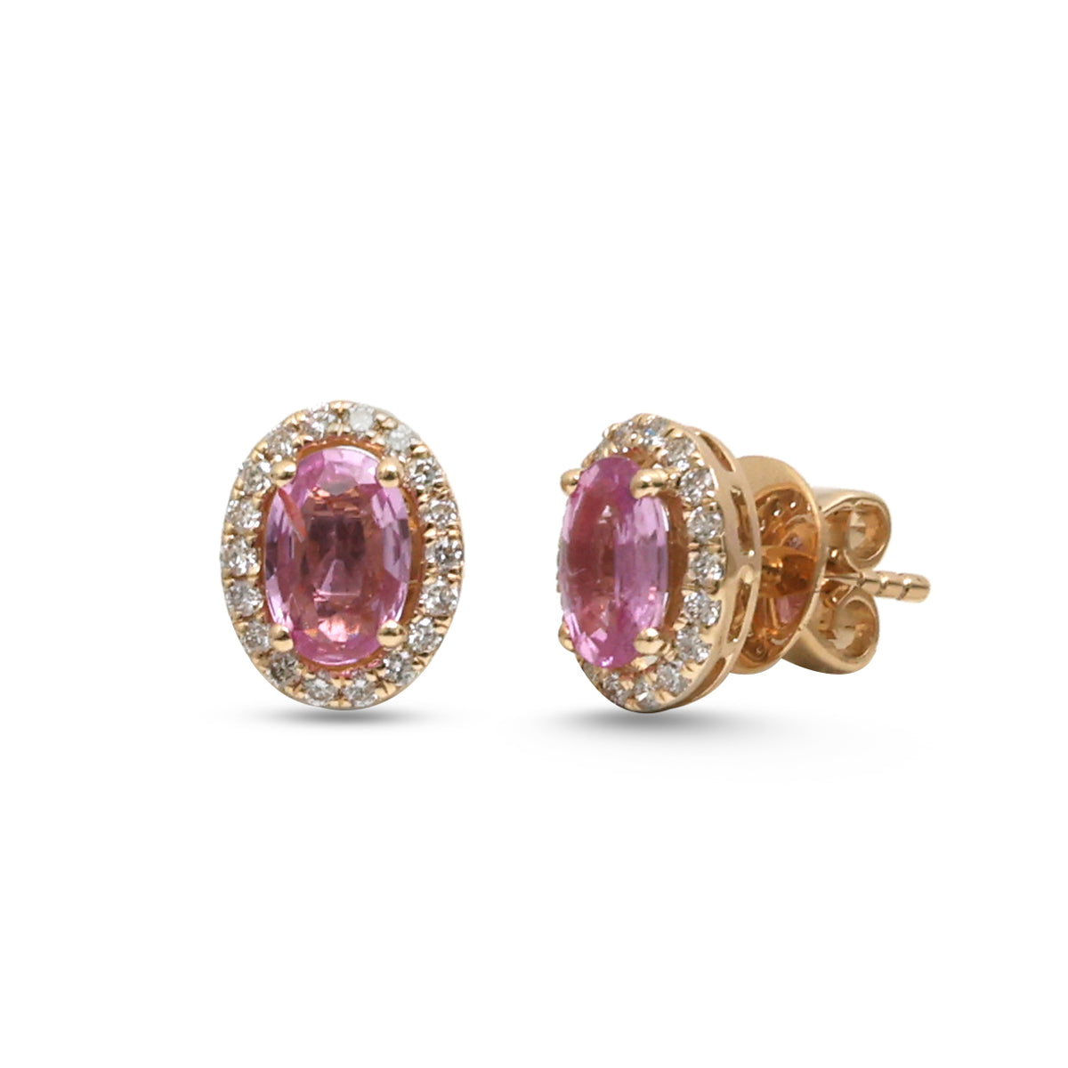 Pink Sapphire Diamond Earrings