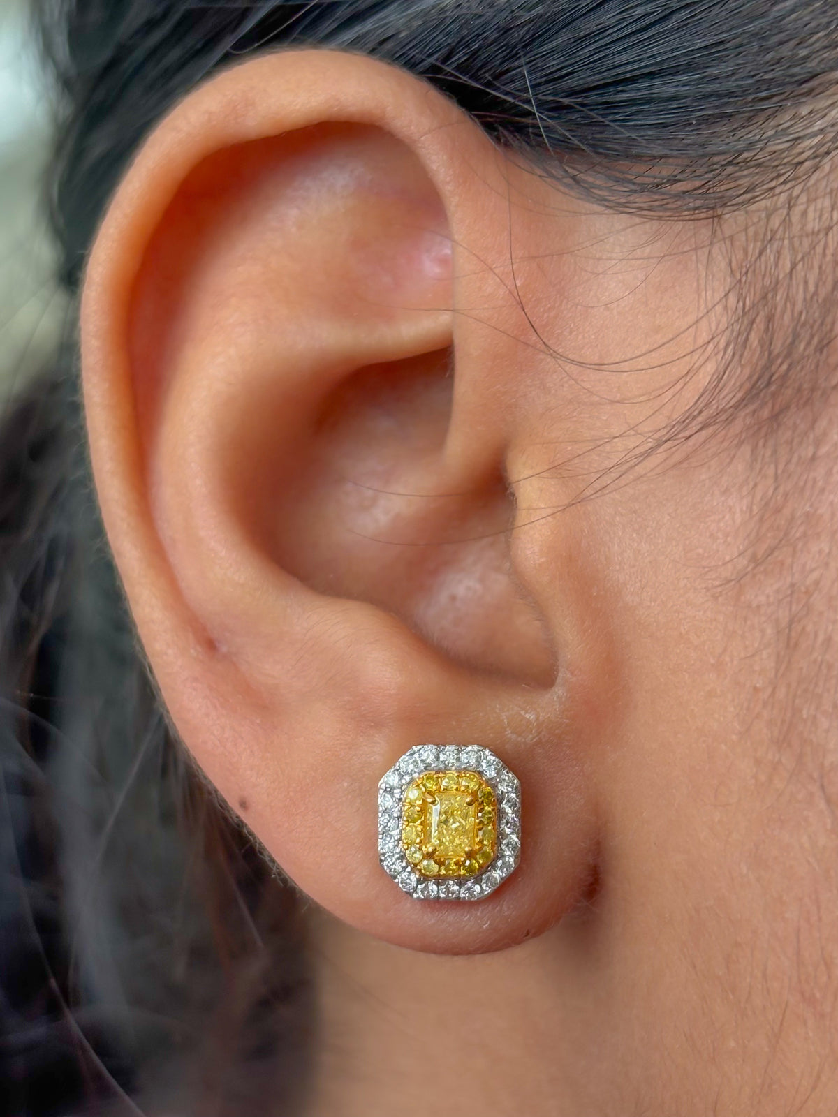 Yellow Diamond Diamond Earrings