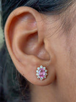 Pink Sapphire Diamond Earrings