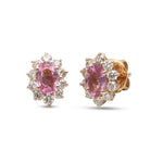 Pink Sapphire Diamond Earrings