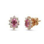 Pink Sapphire Diamond Earrings
