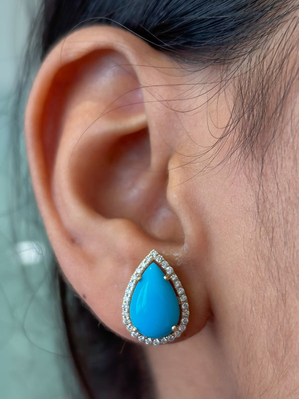 Turquoise Diamond Earrings