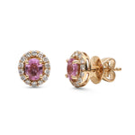 Pink Sapphire Diamond Earrings