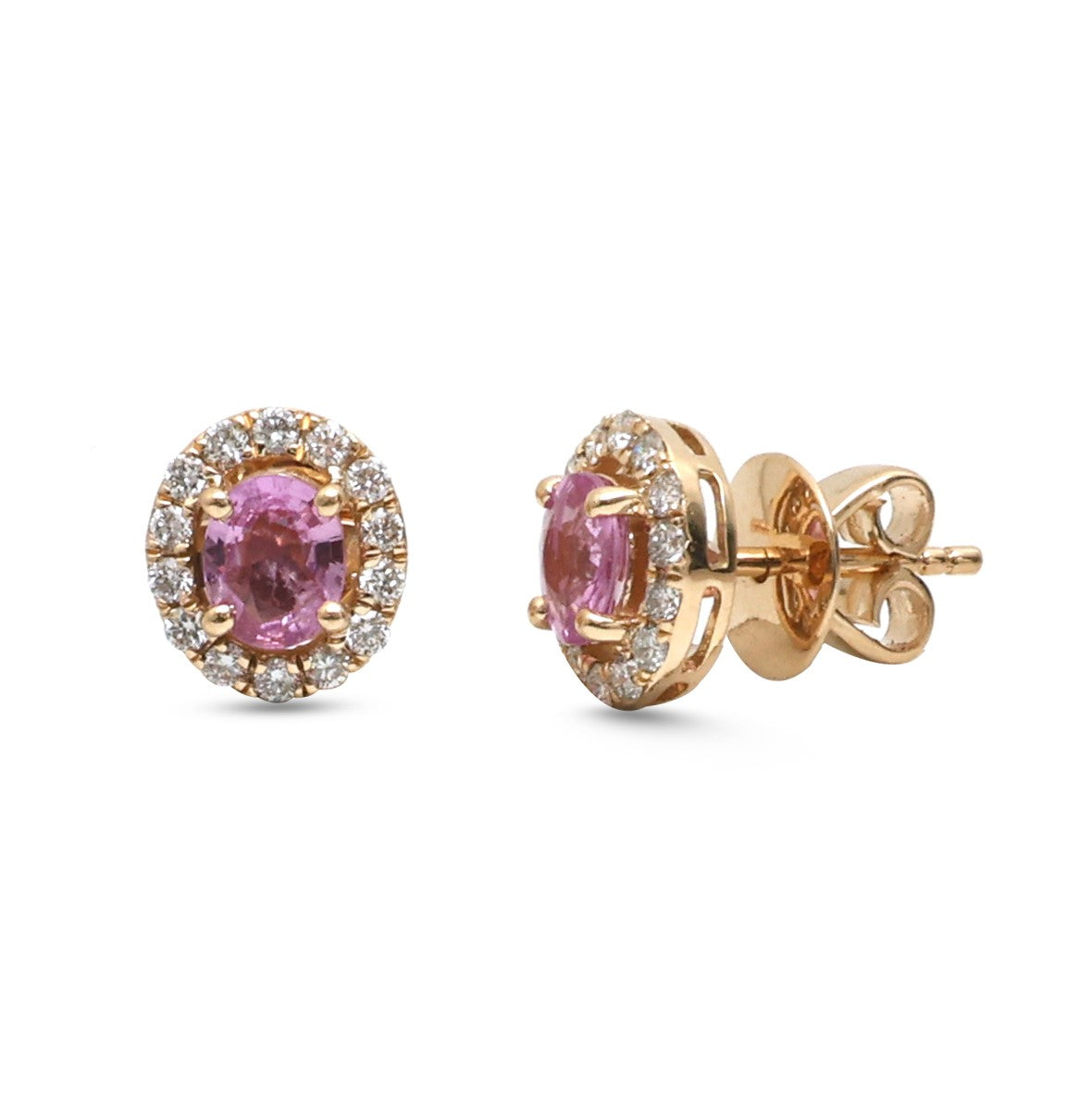 Pink Sapphire Diamond Earrings