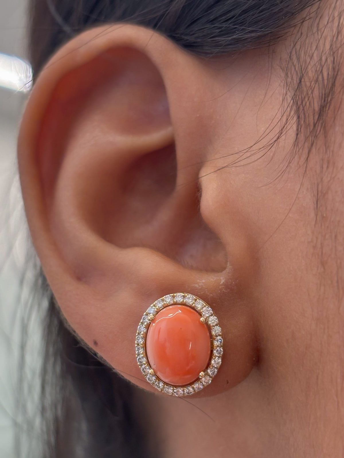 Coral Diamond Earrings