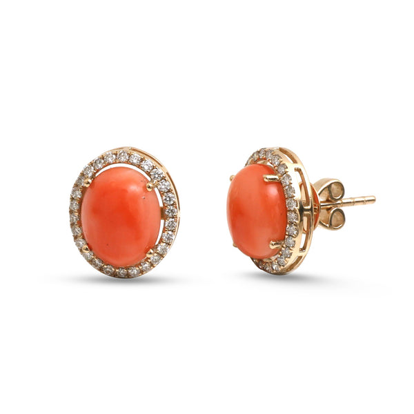 Coral Diamond Earrings
