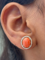Coral Diamond Earrings