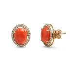 Coral Diamond Earrings