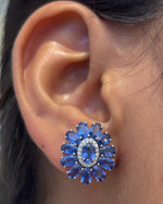 Blue Sapphire Diamond Earrings