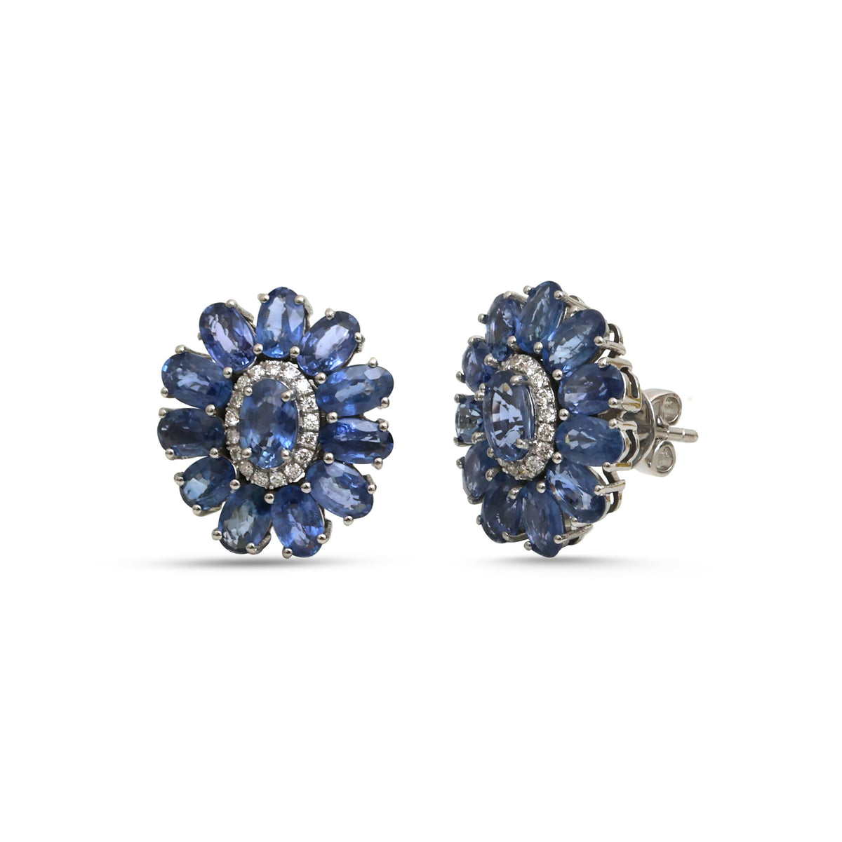 Blue Sapphire Diamond Earrings