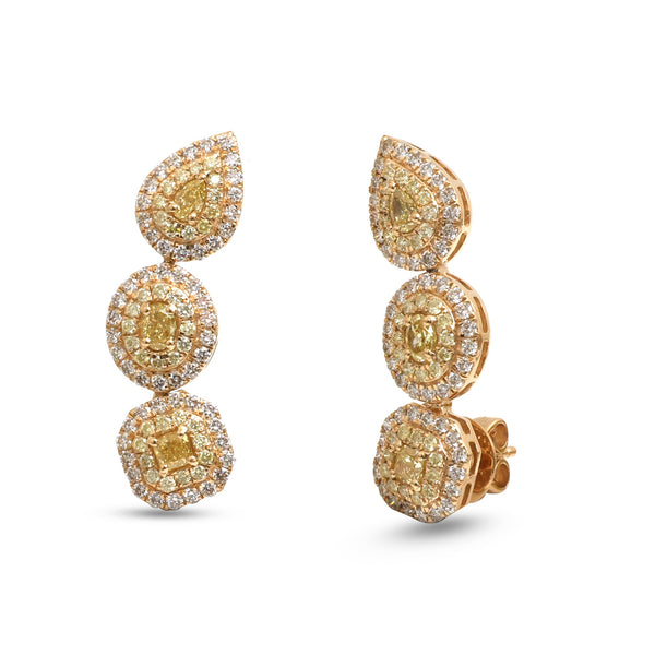 Diamond Yellow Diamond Earrings