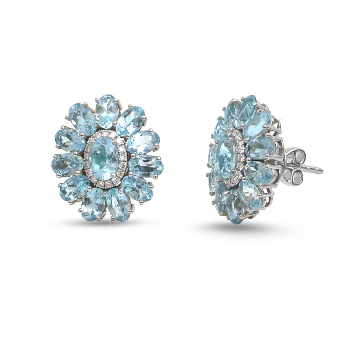 Aquamarine Diamond Earrings
