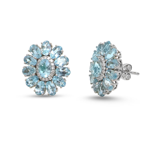 Aquamarine Diamond Earrings