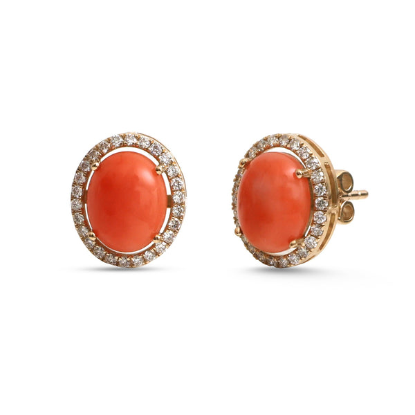 Coral Diamond Earrings