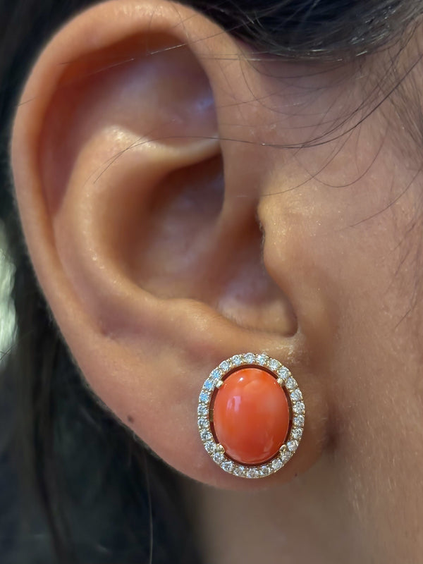 Coral Diamond Earrings