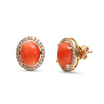 Coral Diamond Earrings