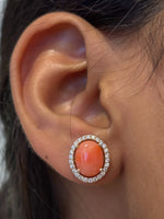 Coral Diamond Earrings
