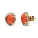 Coral Diamond Earrings