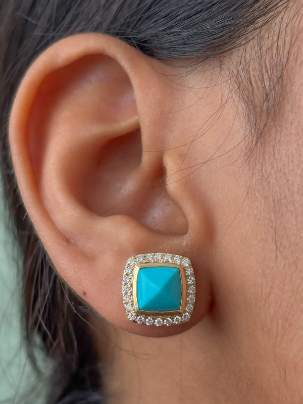 Turquoise Diamond Earrings