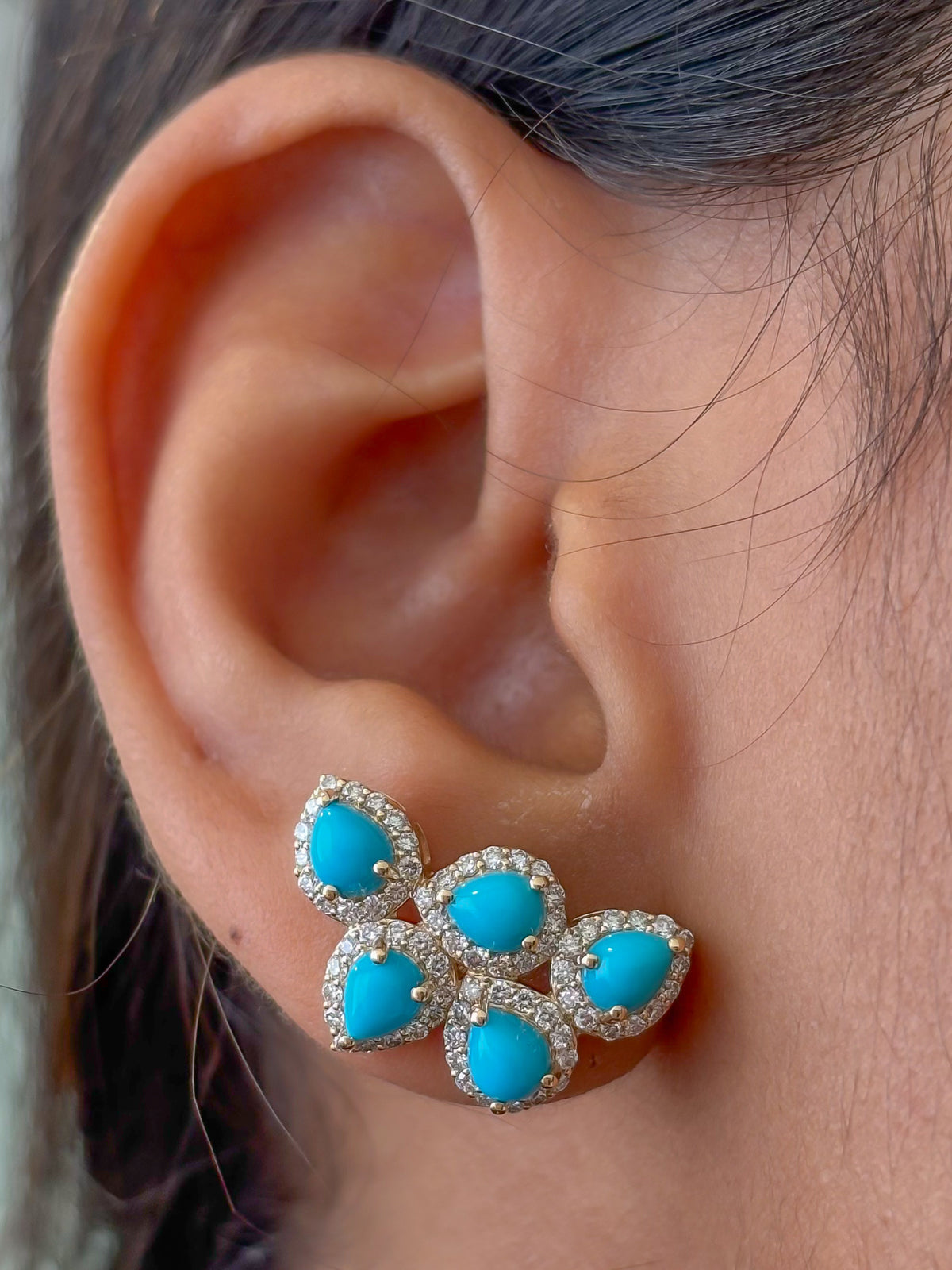 Turquoise Diamond Earrings