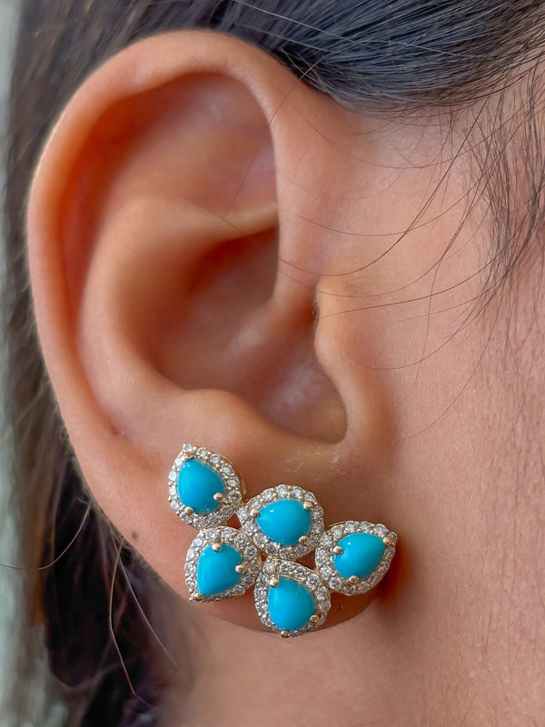 Turquoise Diamond Earrings