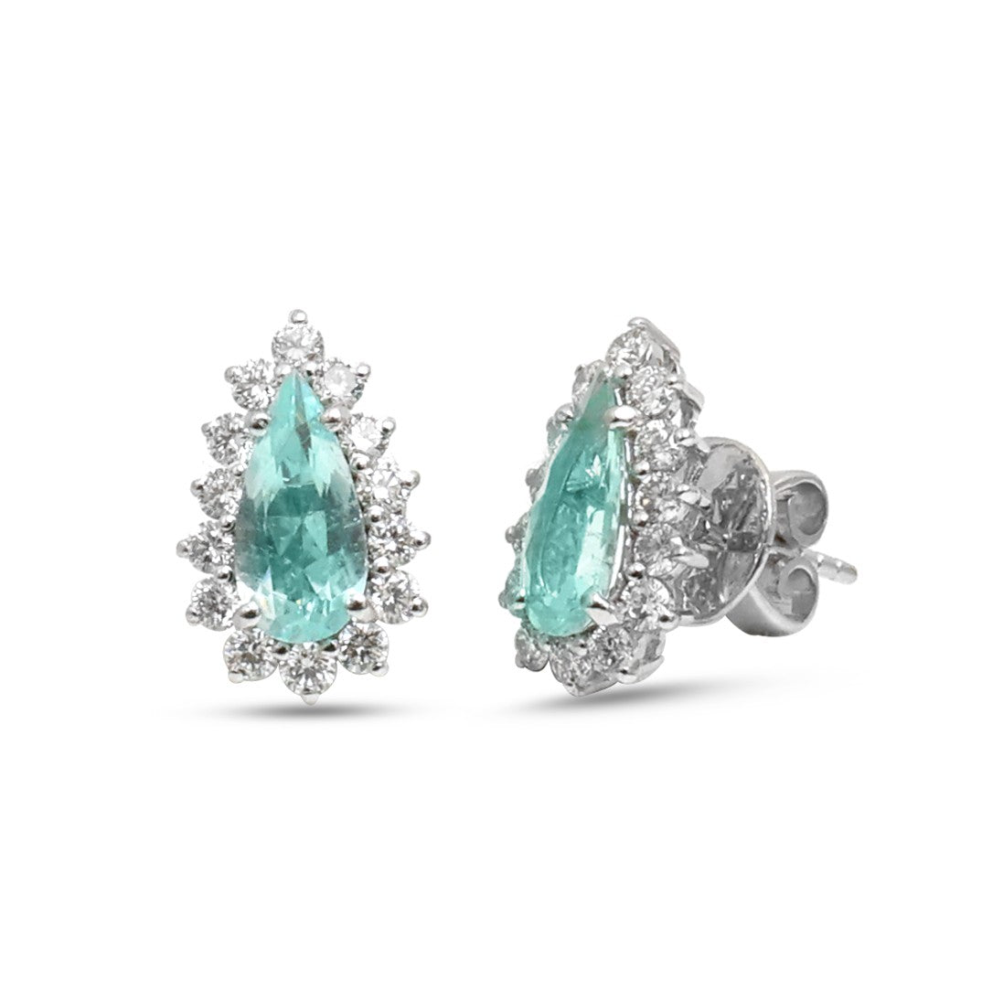 Paraiba Tourmaline Diamond Earrings